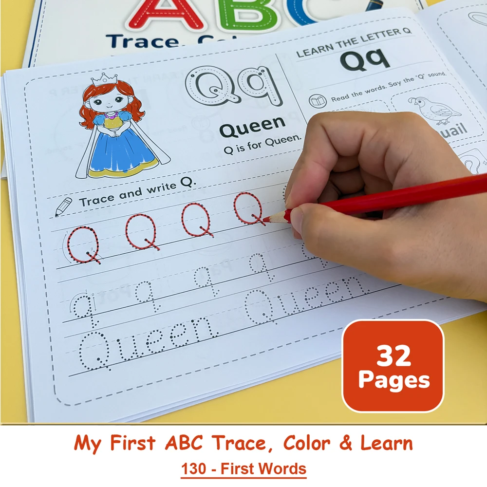 Letter Tracing Book for Kids Toddler Educational Early Reading My First Word Trace, Color & Learn English Alphabet Workbook