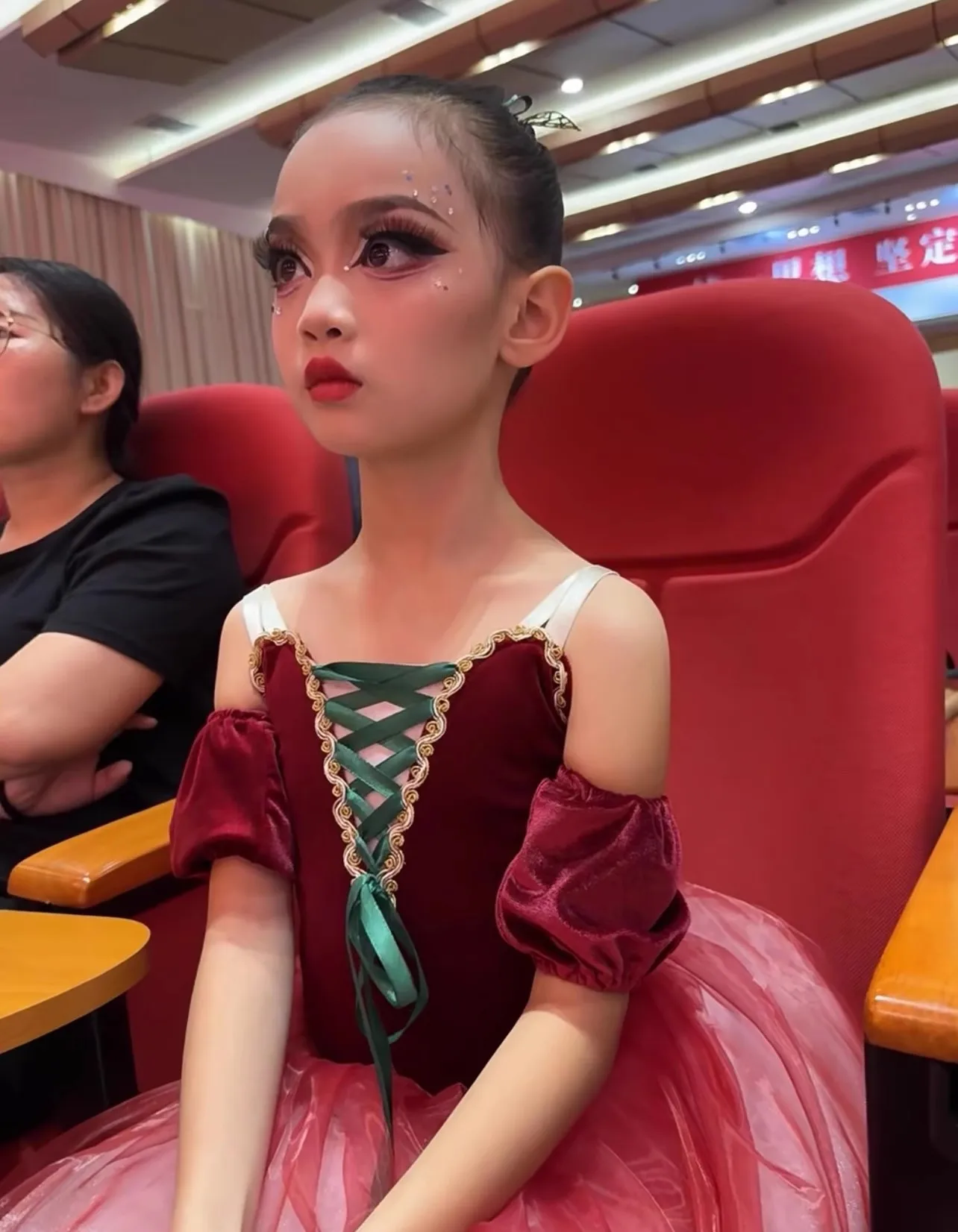 Costume da danza classica per bambini, gonna tutù da fata rossa, carota ciliegia, spettacolo da competizione professionale, nuovo, autunno