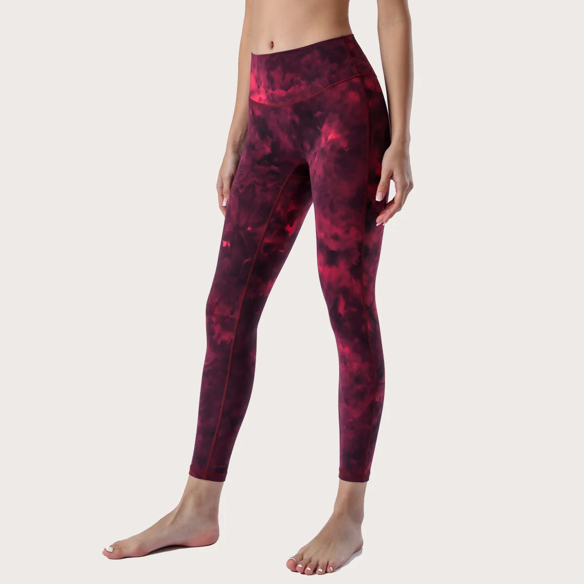 Comfortable Senseless Yoga Pants Women No Awkward Lines High Waisted Hip Lifting Tie Dye Yoga Stretch Fitness Nine Minute Pants