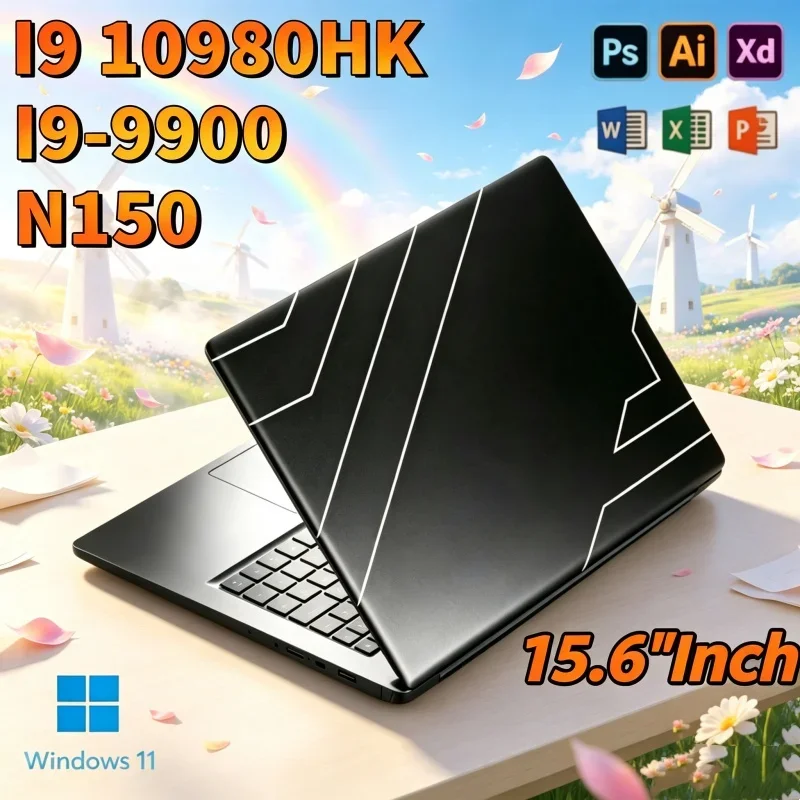Accelerated 15.6 Inch Laptop Intel I9‑10980HK&I9‑9900&N150 Windows 11 32GB M.2 2TB SSD Ultrabook Computer Portable PC Laptops