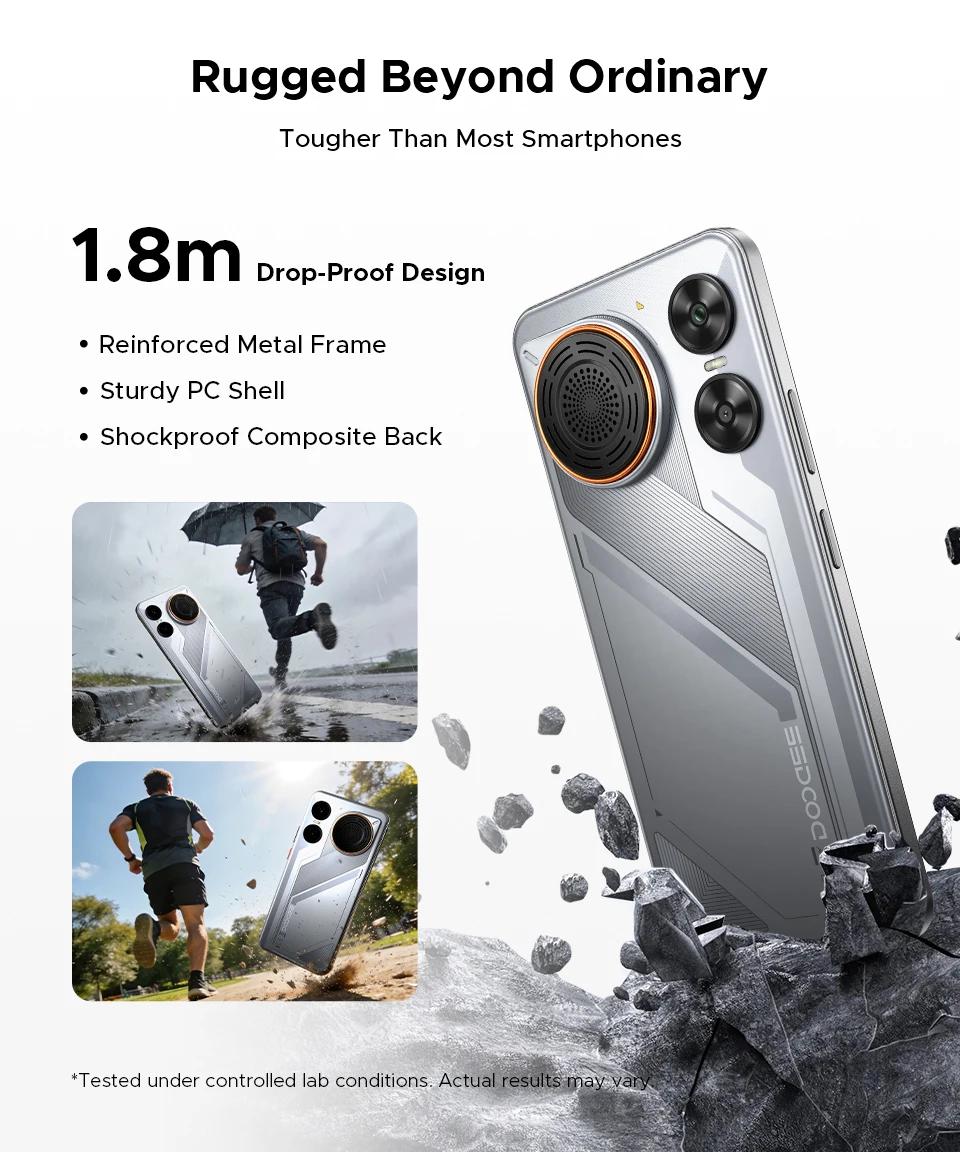 DOOGEE M30 Ai Smartphone 6.88" IP68 Waterproof Android 16 8000mAh Battery 48GB RAM (6+42) 256GB ROM 64MP Camera Widevine L1 Google Pay Supports with 135dB Large Amplitude Speaker
