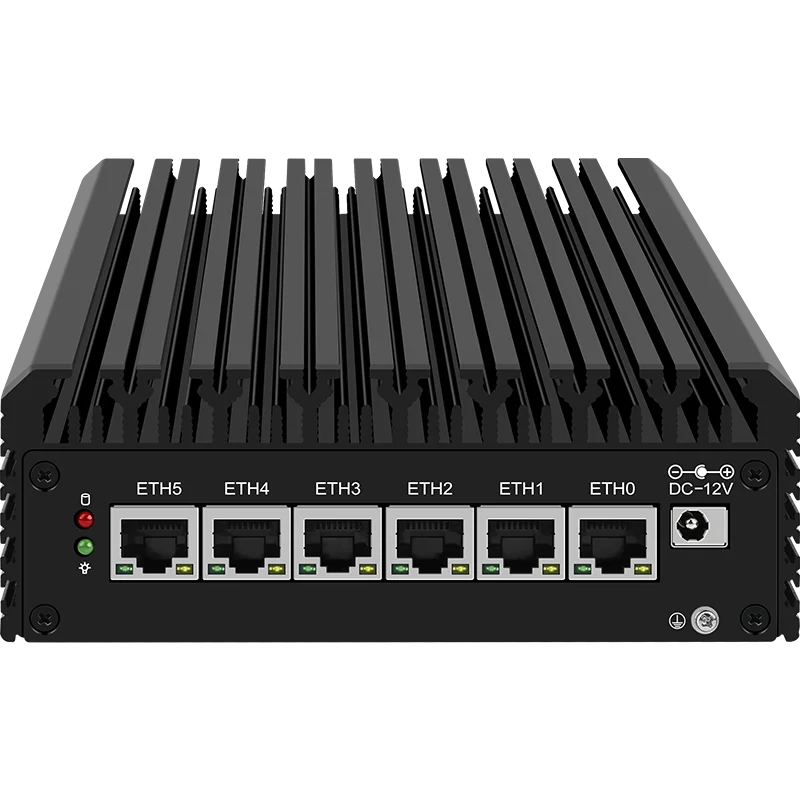 بدون مروحة لينة Router12th الجنرال إنتل كور i7 1265U i5 1235U i3 1215U 6 * إنتل i226-V 2.5G جهاز كمبيوتر مصغر جدار الحماية Proxmox Win11