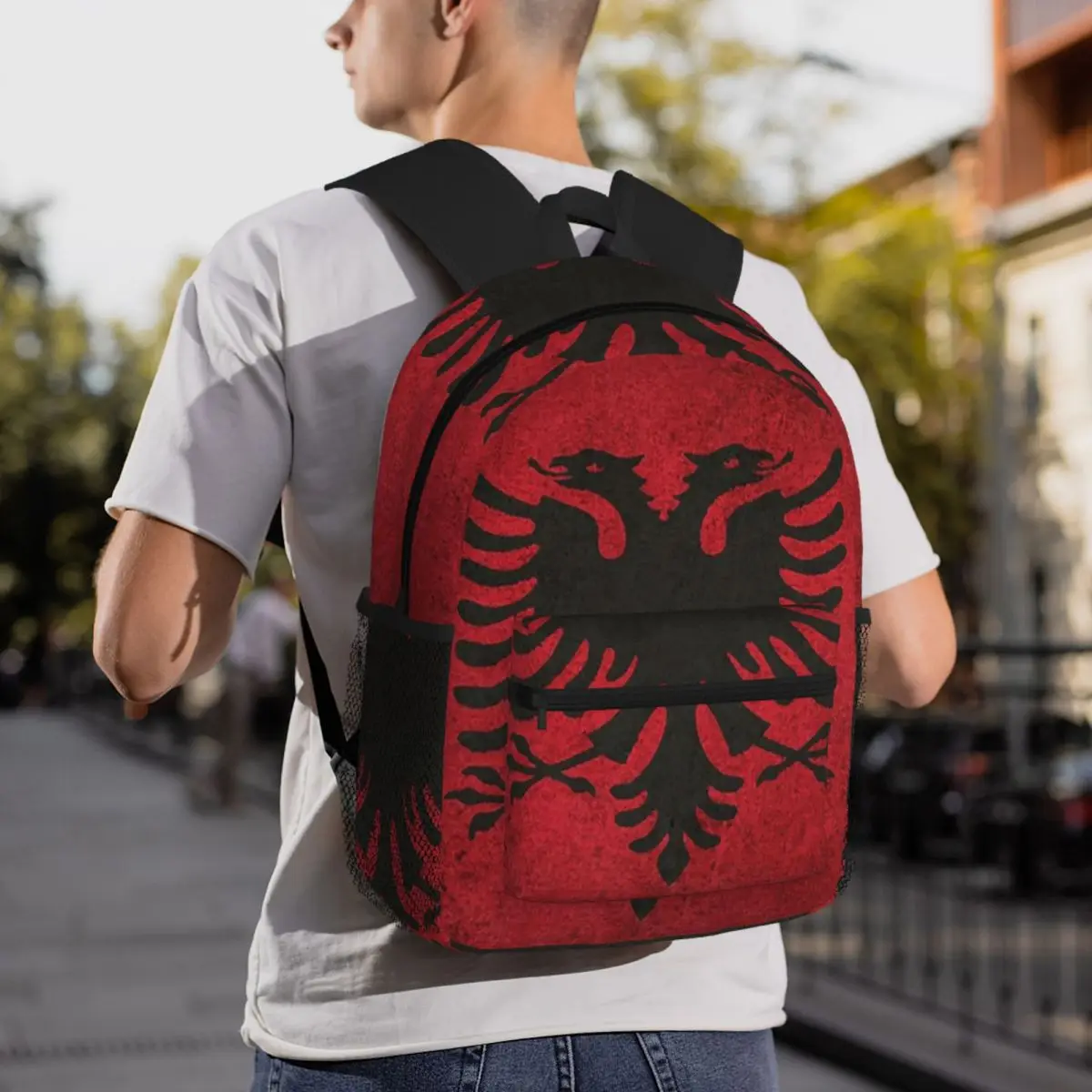 Old And Worn Distressed Flag Of Albania Backpack Student BookBag Children School Bag Laptop Shoulder Bags for Men Women