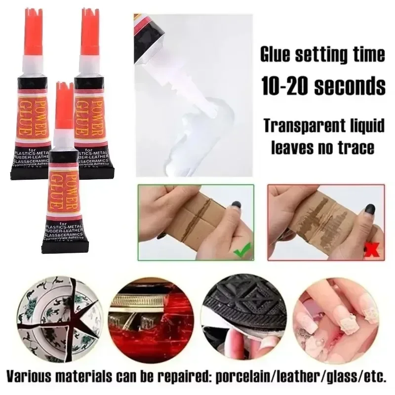 1-60x Wholesale Liquid Super Glue for Wood Rubber Metal Glass Stationery Nail 502 Instant Adhesive Universal Shoe Repair Glues