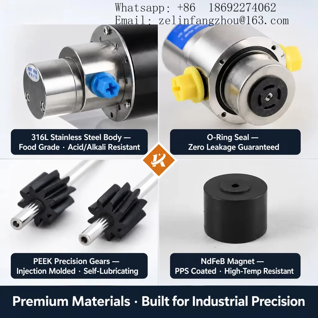 Micro Precision Magnetic Gear Pump 24V Brushless Servo Motor 7ml 12L Min Self Priming Dosing Pump Inkjet Low Pressure