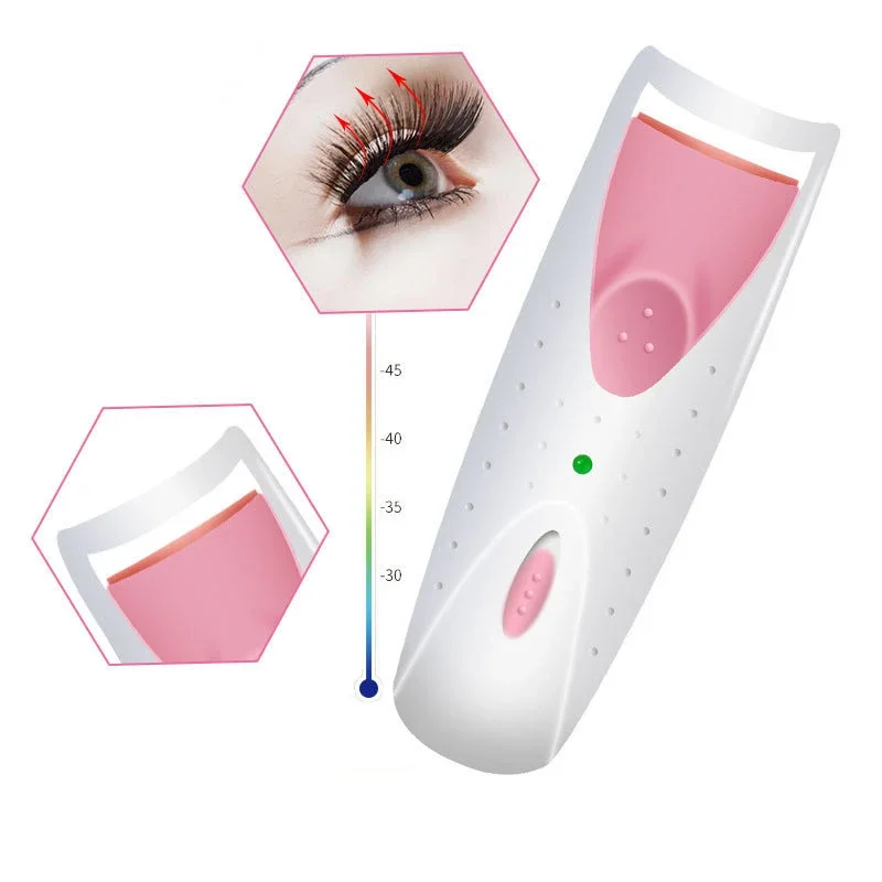 

New Women Makeup Electric Heated Eyelash Curler Long Lasting Eye Lash Perm Heated Eyelashes Clip Automatic Tool
