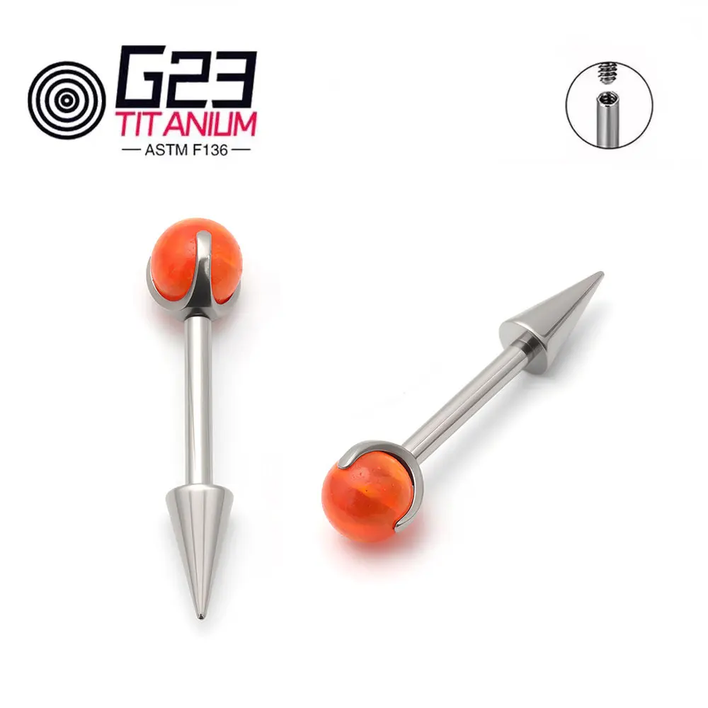 G23 التيتانيوم الداخلية الخيوط أوبال جوهرة شقة الظهر الأذن مربط الزنمة الغضروف اللولب القرط ثقب المجوهرات