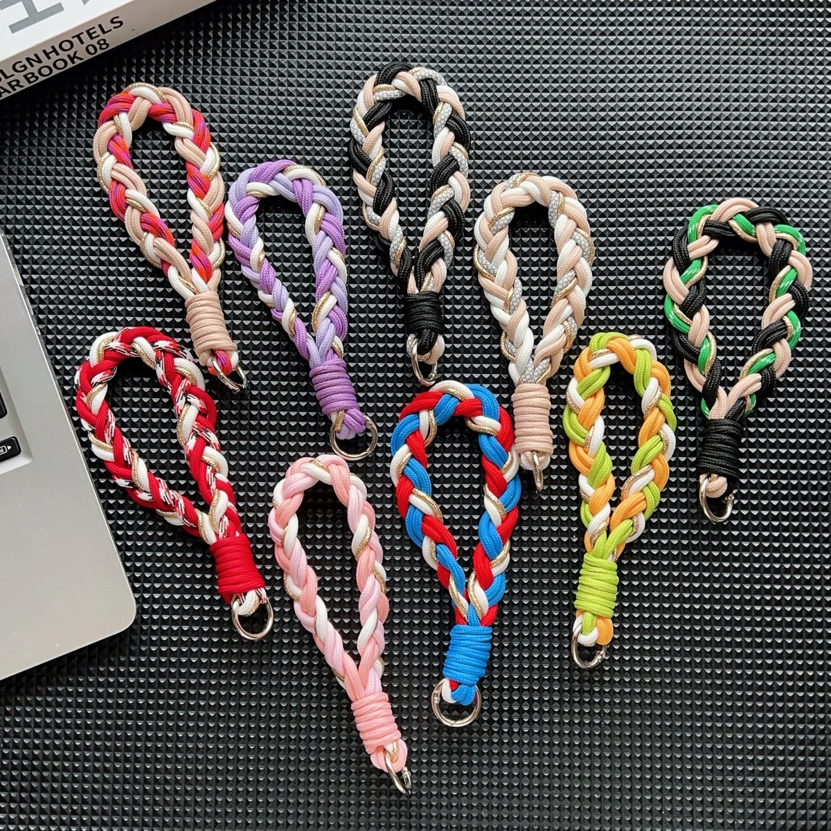 Luxury Knitted Gold Wire Lanyard Phone Strap Strips Keycord Hanging Trousers Accessories Stylish Anti-loss Keychain Wrist Rope