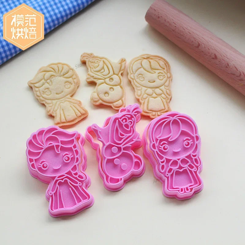 Disney Frozen Cookie Cutter Cartoon Princess Elsa Anna Cookie Mold Baking Tool for Children's Party Decoration Supply