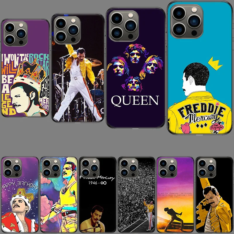 Rock Funky Freddie Mercury Queen Phone Case For Apple Iphone 15+ 14 Plus Fundas 16 Pro Max Capa 12 13 Mini Coque 11 Pro Cover Sh