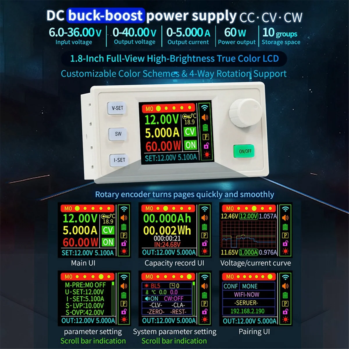 Fuente de alimentación regulada por CC ajustable A20M SK120S + módulo K485X voltaje constante corriente constante 7A 120W módulo reductor