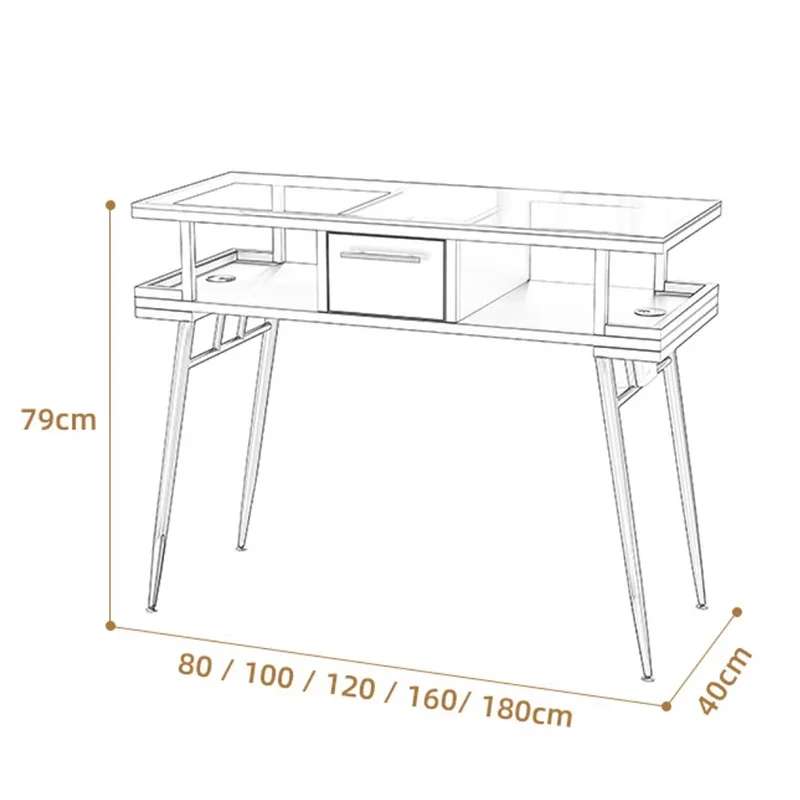 Mesa De Vidro De Manicure Profissional, Estação De Salão De Salão, Mesa De Unhas, Mesas, Cabeleireiro, Lâmpada UV, Unhas Equipamentos Para Móveis