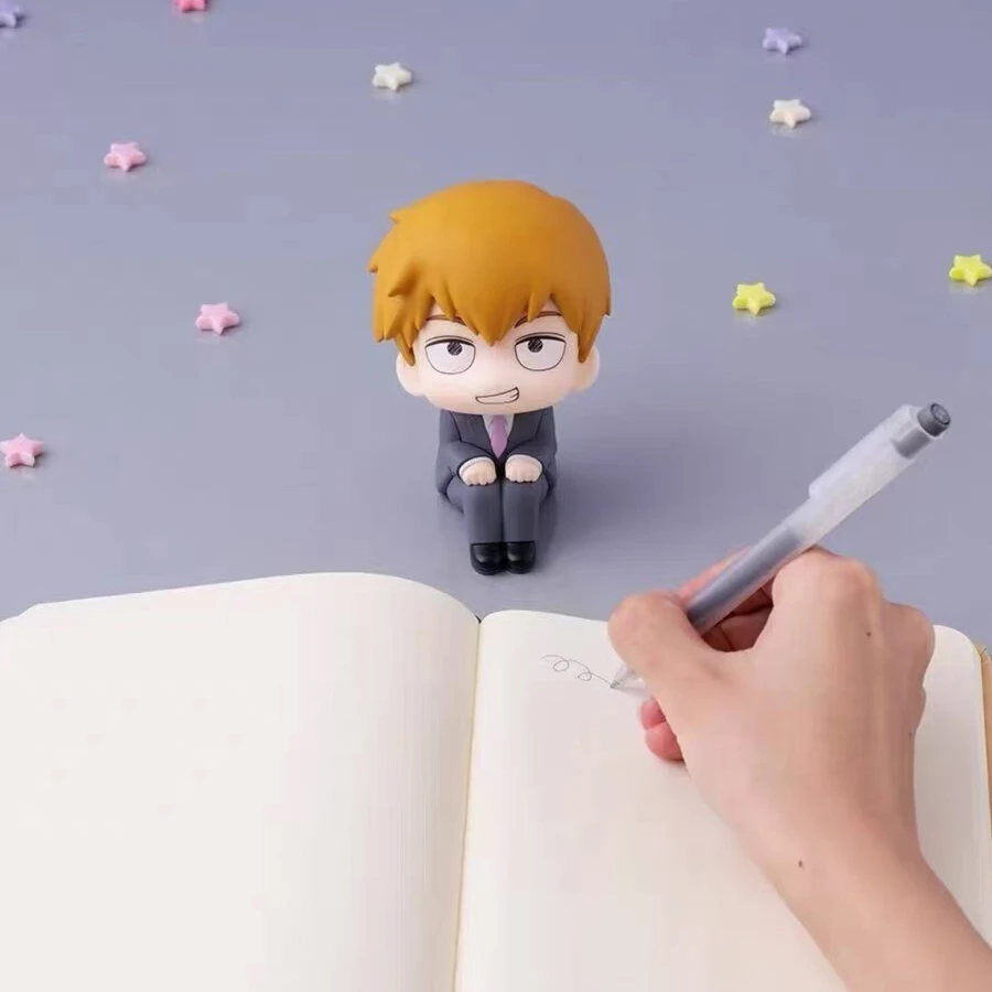 Anime Mob Psycho 100 Kawaii Q versione Figurine bambola seduta Teruki Hanazawa figure modello in PVC ornamenti Desktop regali giocattolo per bambini