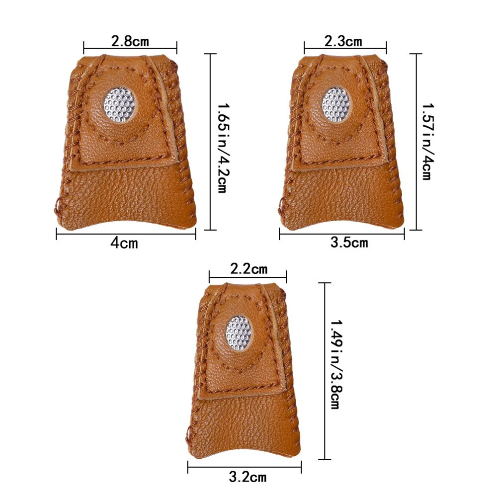 

Thimble Finger Protector Durable Soft Sheepskin Anti Needle Stick Sewing Knitting Hand Pads Coin Thimble