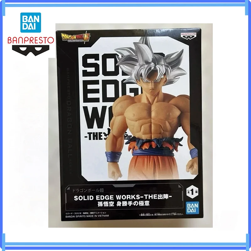 Figura de Son Goku Ultra Instinto de Dragon Ball Super de Bandai, Original de Banpresto, Solid Edge Works, en Caja, Juguete Coleccionable, Regalo