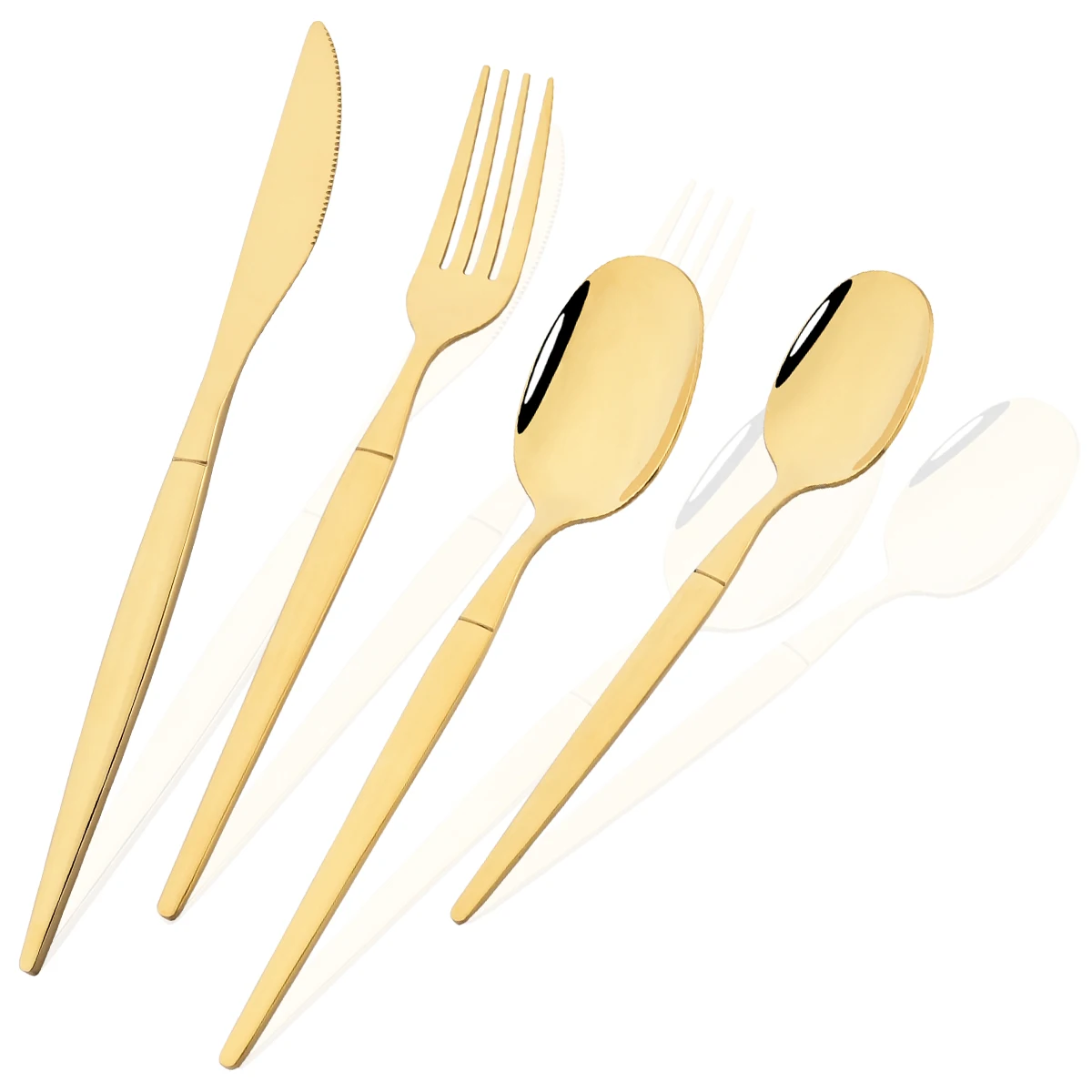 4 stücke Gold Besteck Set Spiegel Edelstahl Geschirr Set Wiederverwendbare Westlichen Küche Esstisch Set Löffel Gabel Messer Geschenk set