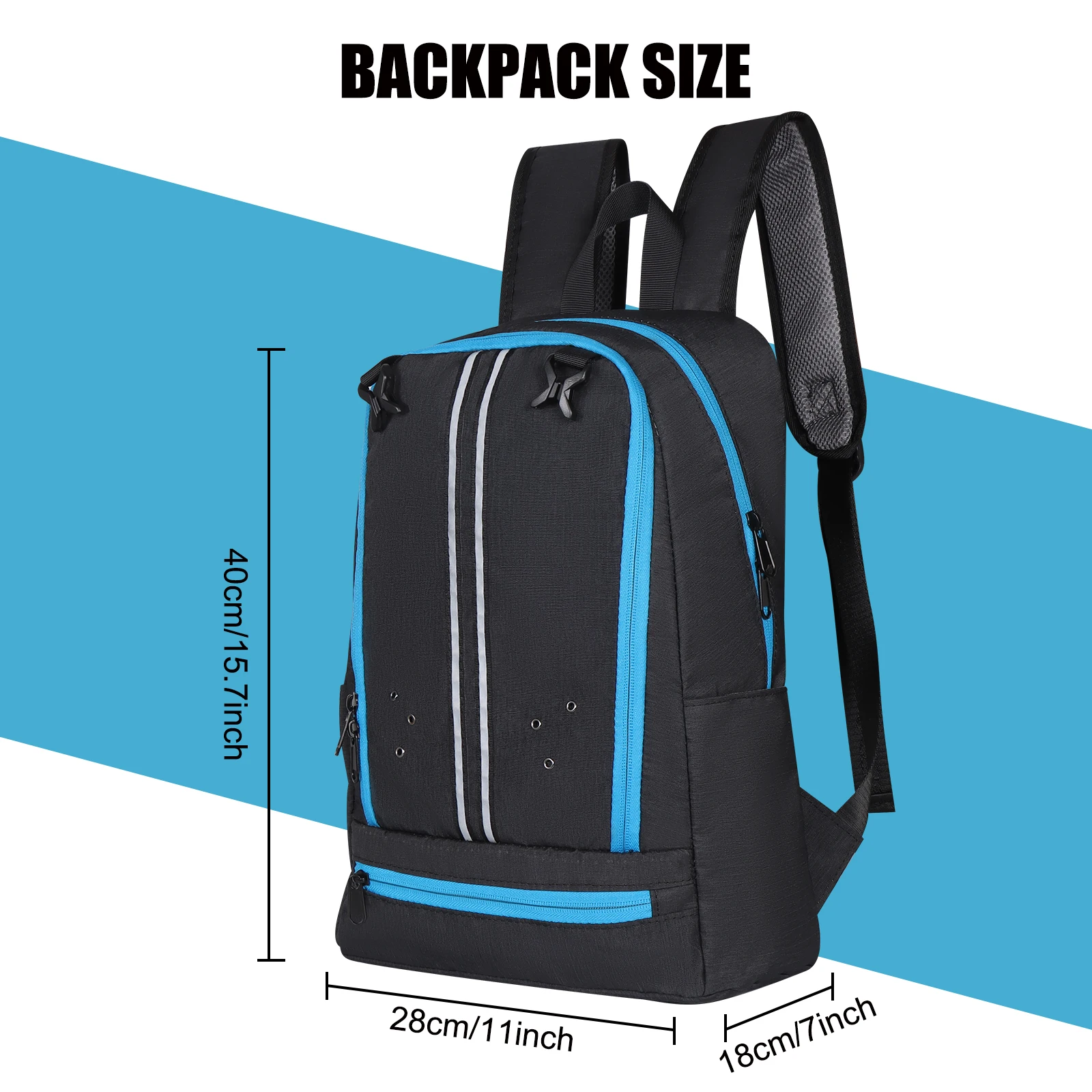 Outdoor Backpack Large Capacity Sports Bag with Shoe Compartment Casual Lightweight Fitness Separate Basketball Net Bag