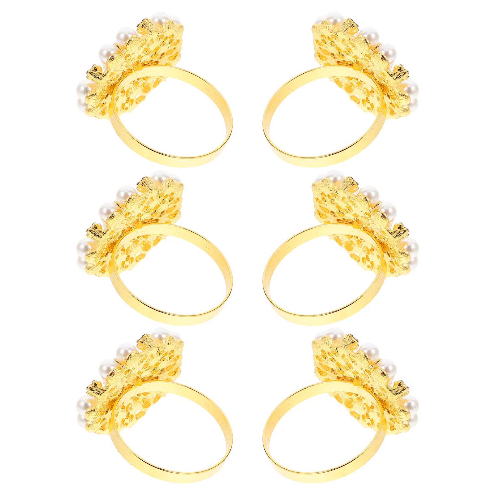 6 قطع من حلقات المناديل الذهبية اللامعة من حجر الراين لطاولة العشاء أبازيم مزخرفة لحفلات الزفاف وحفلات المنديل الأنيقة #6