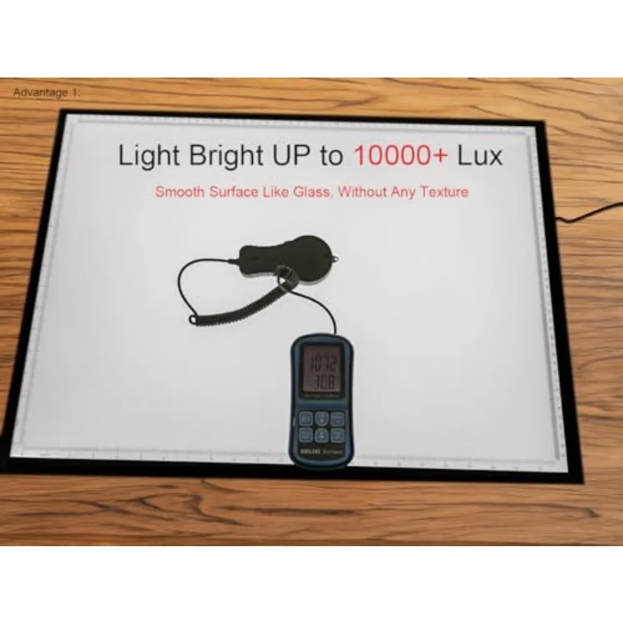 10000 Lux High Bright Light Pad A2, 3 Colors Light Board. 10 Levels/Stepless Dimming for Diamond Painting, Tracing, Drawing, Sk