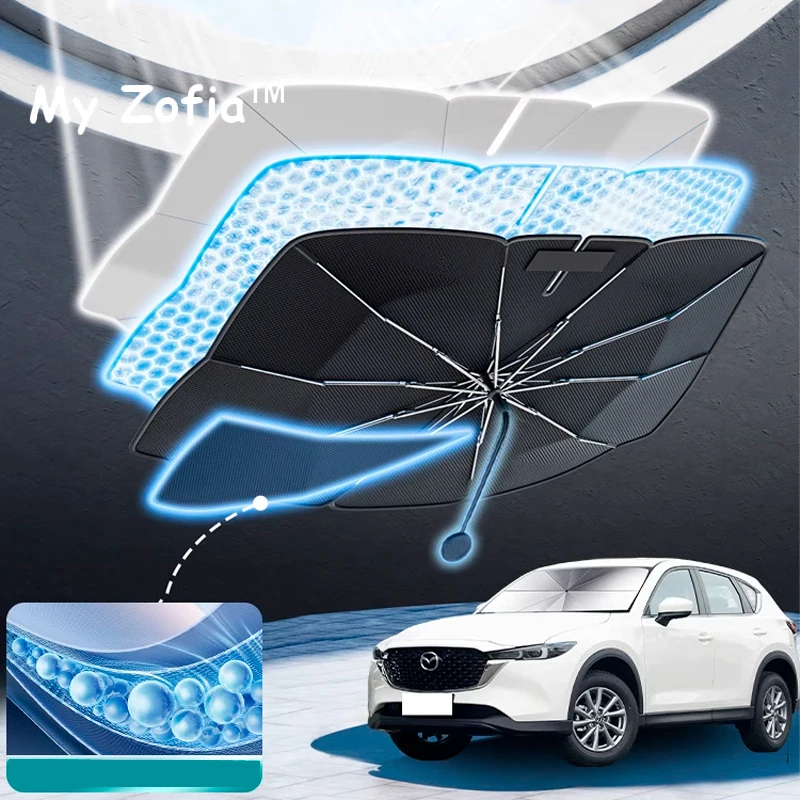 For MAZDA CX-5 2022 2023 2024 2025 Car Windshield Sunshade Foldable Umbrella amry Front Heat Insulation Accessories