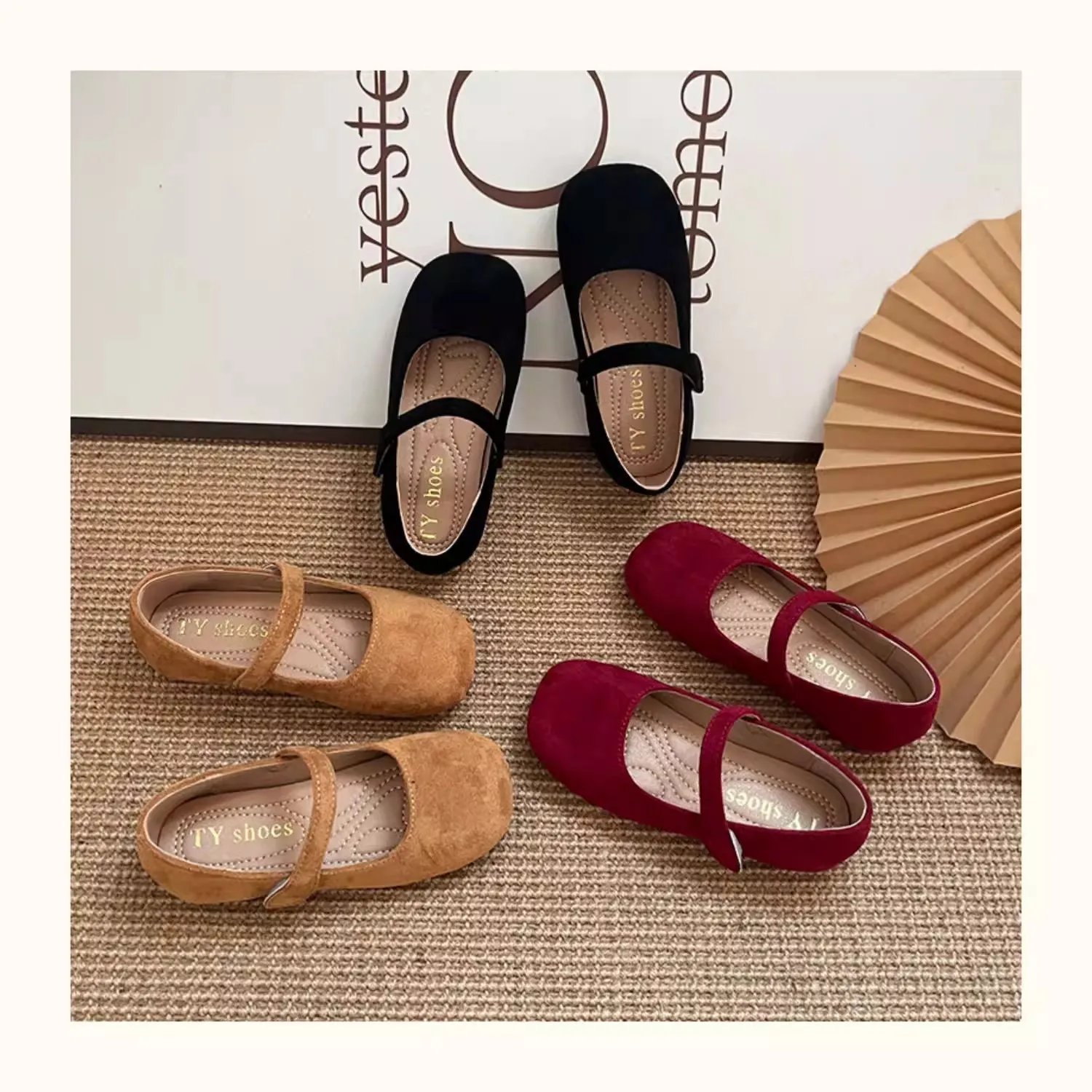Spring Girl's Casual Shoes Round Toe Hook-loop Shallow Chic Kid's Flat Shoe Solid Colors Anti-slip Daily All-match Children Shoe