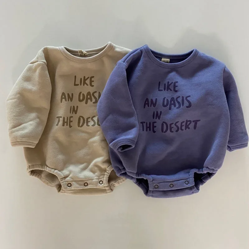 

2025 Autumn New Baby Long Sleeve Bodysuit Cotton Loose Infant Boy Girl Letter Print Casual Jumpsuit Newborn Clothes 0-24M