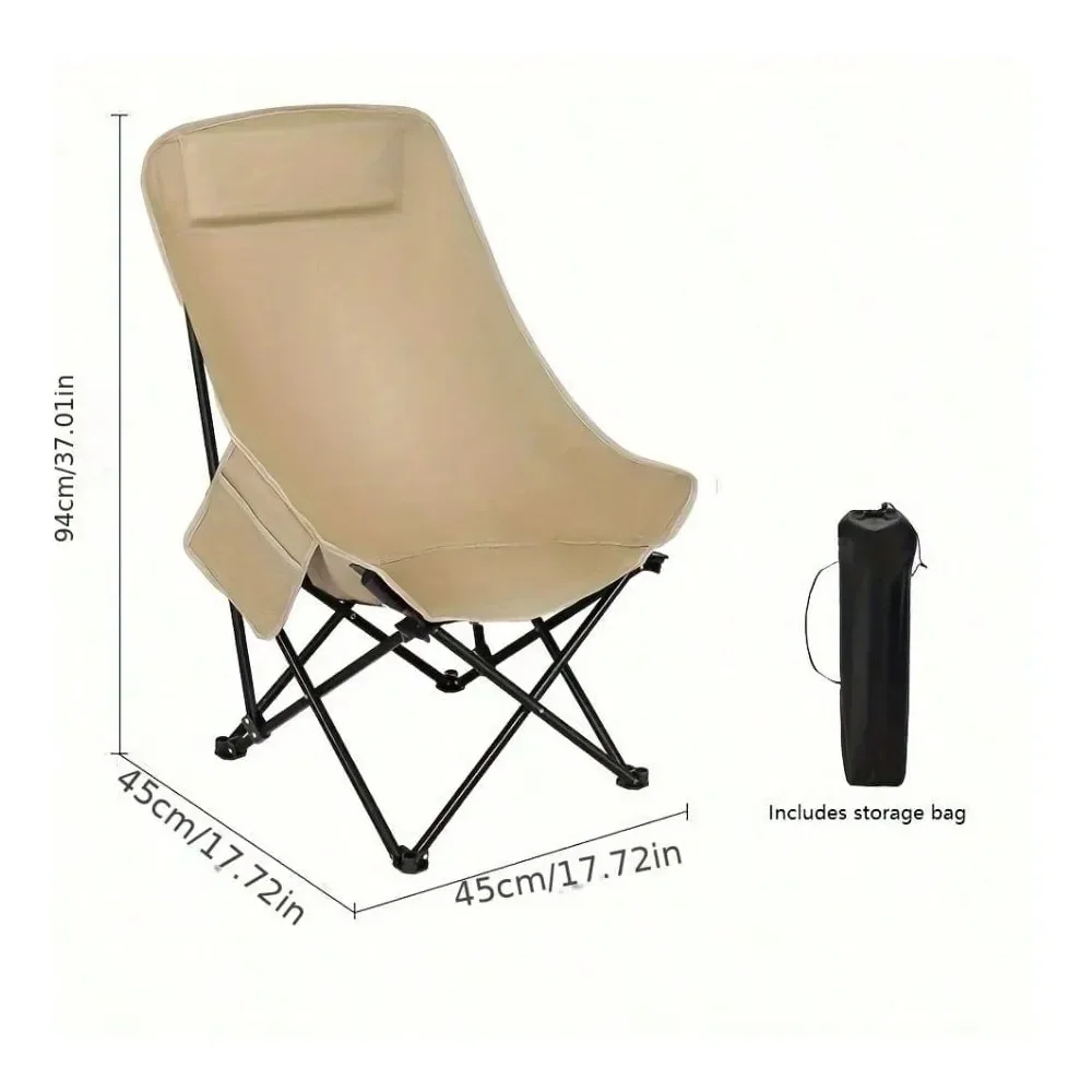 

Heavy Duty Oversized Folding Camping Armchair Comes With Side Cup Holder, Storage Bag. 2 Colors Available For Camping, Tailgate