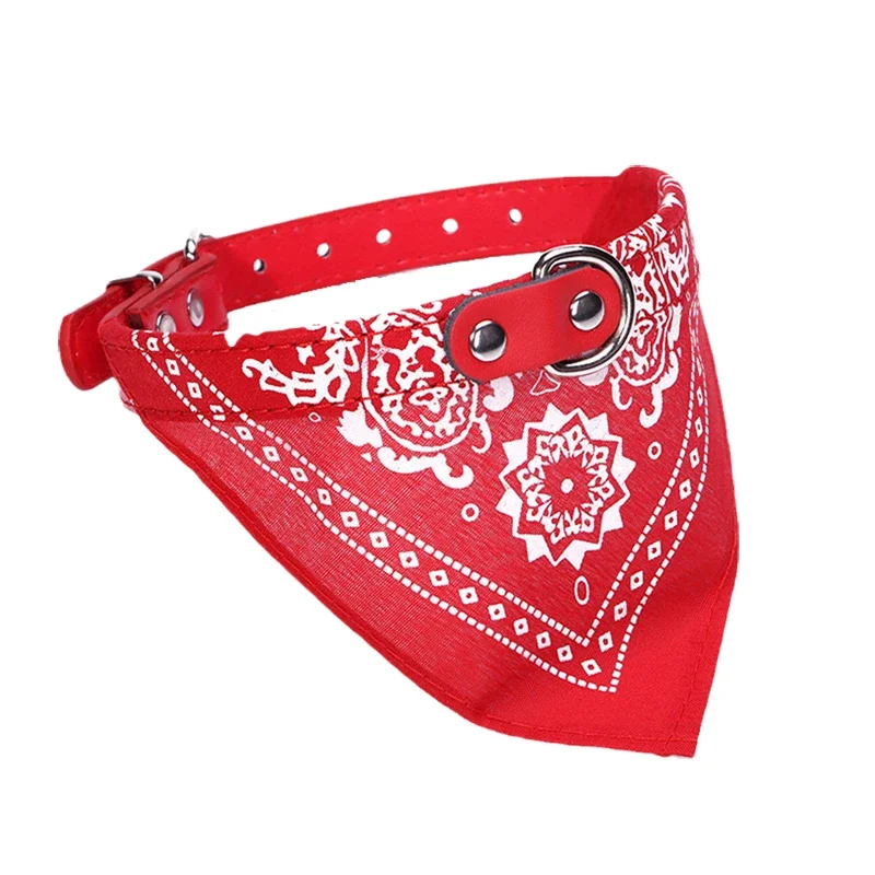 Soft Adjustable PU Cat Dog Collar with Cute Scarf for Small Medium Dogs Chihuahua Corgi Puppy Washable Pet Collar Pet Grooming Walking Supplies Accessories view 2