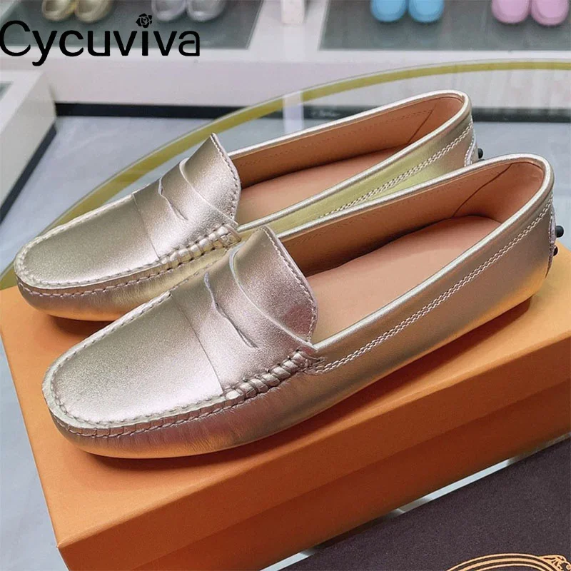

Multicolor Color Flat Casual Shoes For Women Real Leather Slip On Loafers Spring Brand Dress Shoes 2023 Ballet Flat Shoes Women