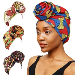 Women African Floral Print Ankara Bonnet Hat Ladies Big Flower Cap Hair Loss Scarf Cancer Cap Satin linned Beanie Headscarf Cap