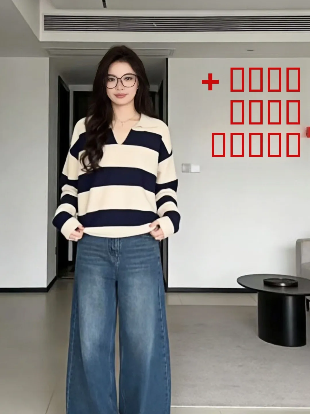 

Spring Autumn 2026 Women's Loose Fit Ne Striped Knitwear Vintage Preppy Sle Versatile Top Comfortable Medium Softn