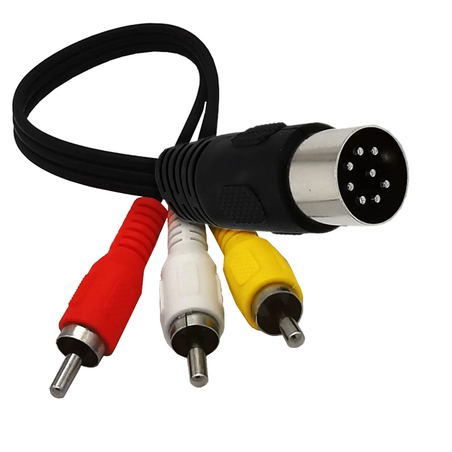 Din 8 Pin to 3RCA Cable 8Pin Din Male Plug to 3-RCA Male Audio Adapter Cable for  Musical instrument audio equipment