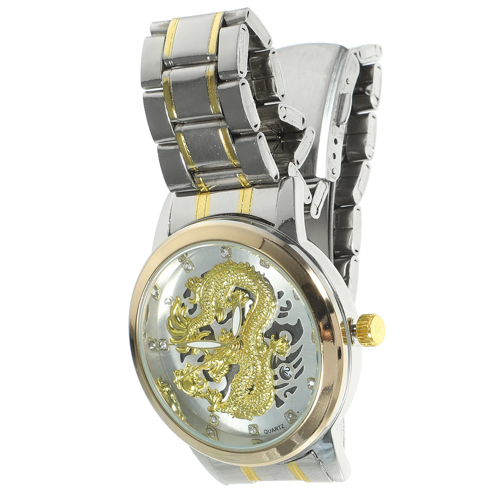 

Quartz Hollow Waterproof White Dial Band Business Hallow-Out Watch Watches Male Men Watch