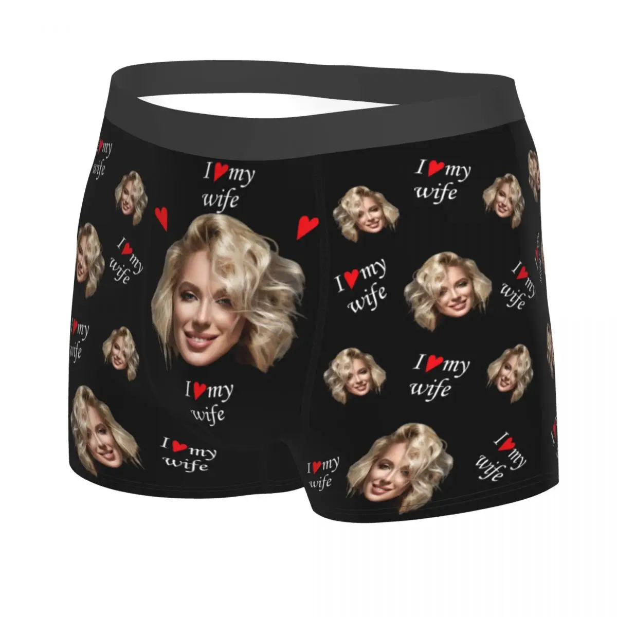 I Love Valentine's Day Gift Boxes For Him Personalize Face Men Boxer/Socks Underwear Custom Unisex Face Socks With Texts