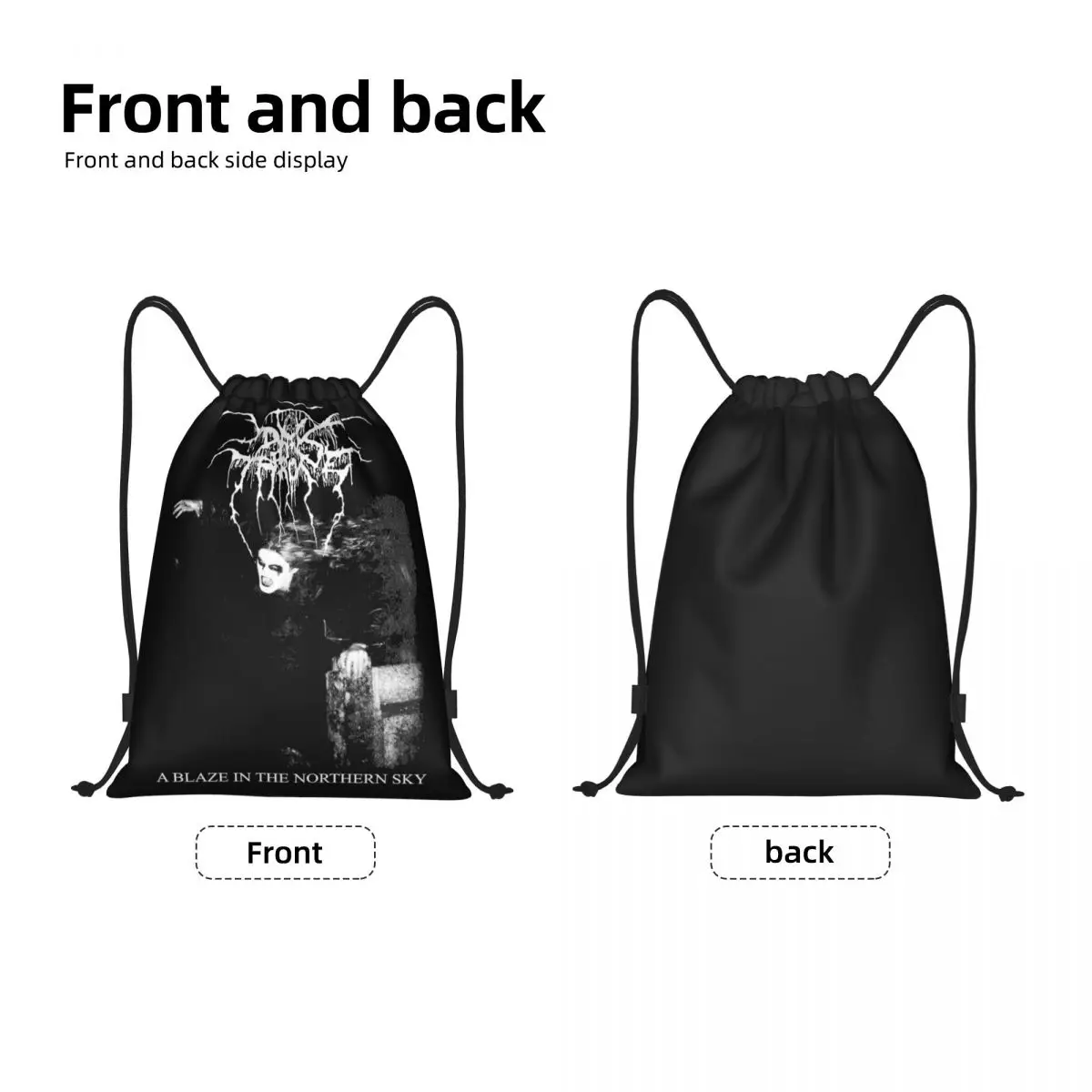 Darkthrone A Blaze In The Northern Sky Drawstring Bags Sports Backpack Gym Sackpack String Bag for Exercise