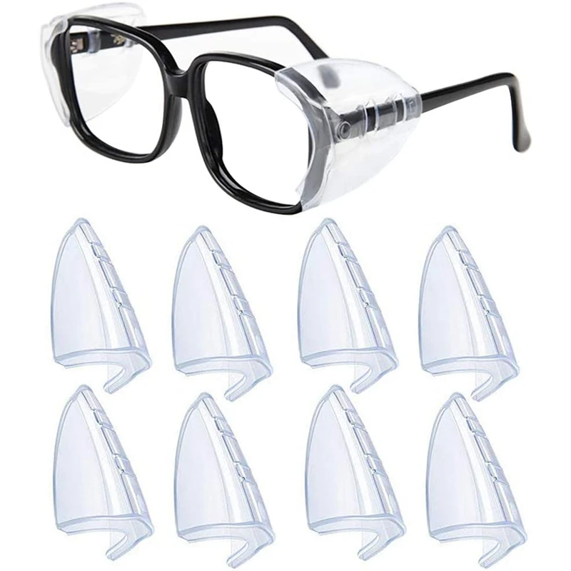 Side For Eyeglasses Glasses Slip On Clear Side For Safety Glasses Eye Protection Glasses 4 Pairs