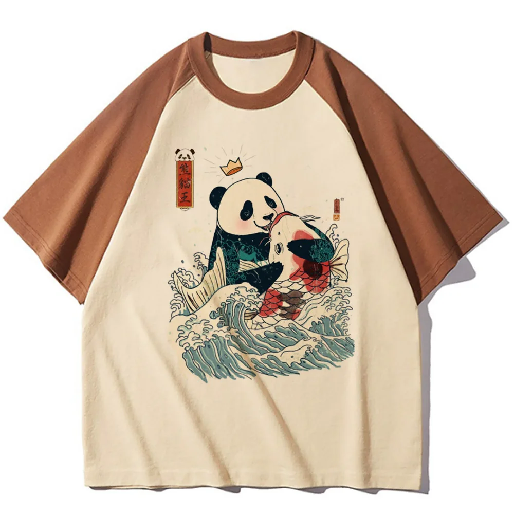 Panda tshirt women graphic soft fabric manga Tee female Japanese funny clothing