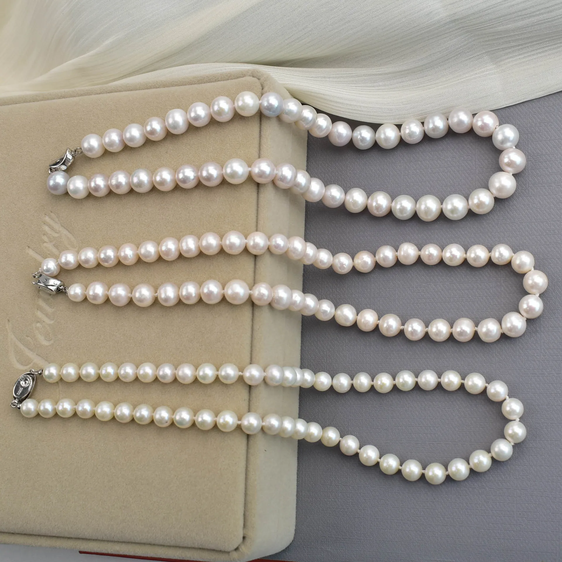 

Natural freshwater pearl women 7-8mm 8-9mm round bead necklace Mother's Day gift