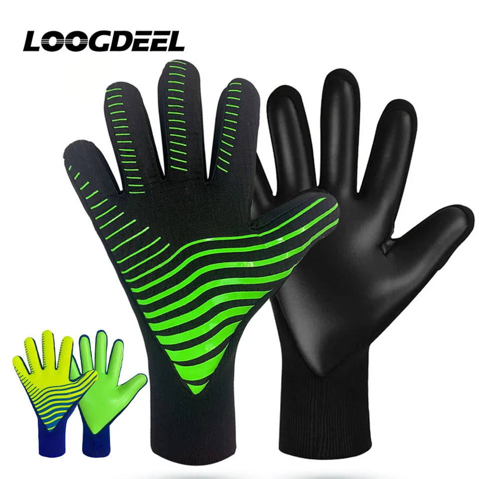 LOOGDEEL 1Pair Child Football Goalkeeper Gloves Soccer Sports Hand Supports Adult Training Non-slip Wear-resistant Latex Gloves