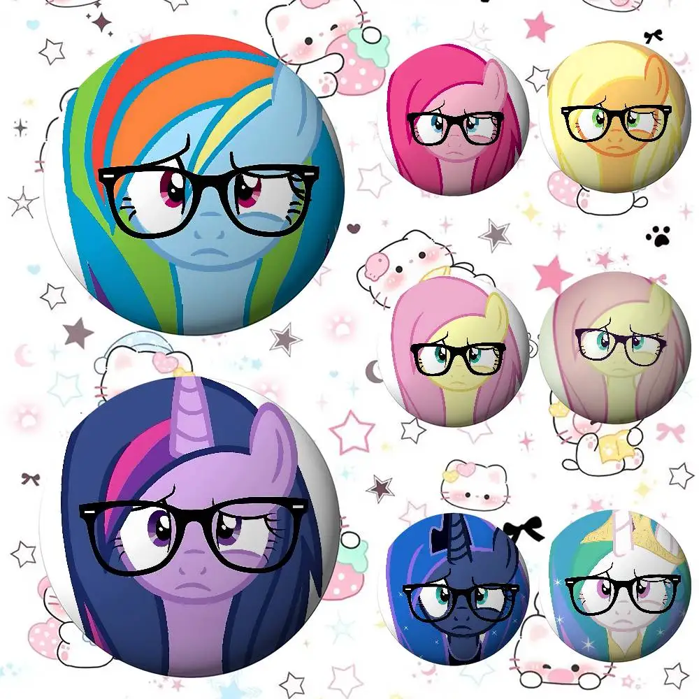 Cute Cartoon M-My L-Little P-PonyS Badge Pins For Friend, Backpack, Clothing, Collectible Accessories, Jewelry Gift