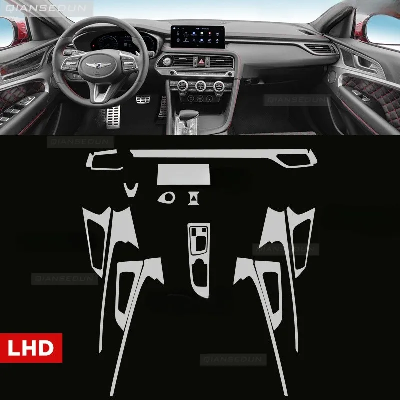 For Genesis G70 2021-2024 Gearbox Panel Navigation Screen Automotive Interior TPU Protective Film Cover Anti-Scratch Sticker