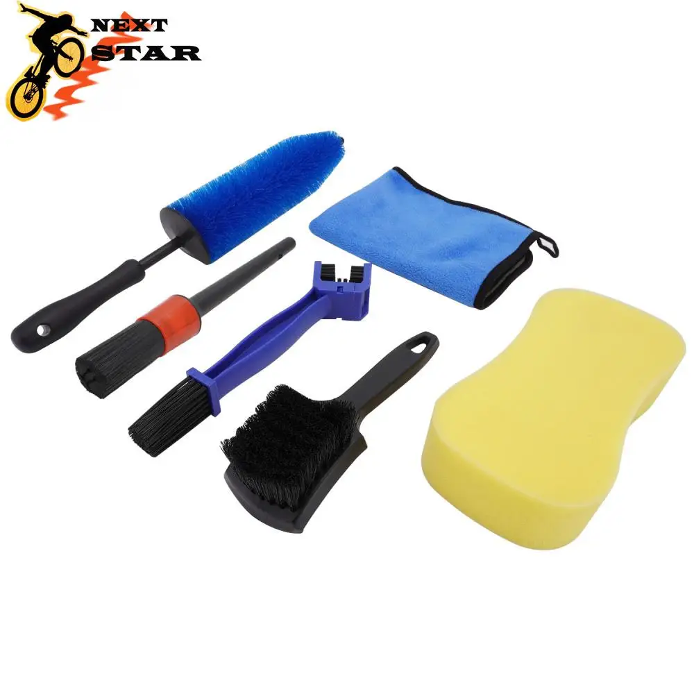 Motorcycle Portable Cycling Dust Cleaning Kit Chain Cleaner Scrubber Brushes Set Bike Wash Repair Tool for Mountain Road