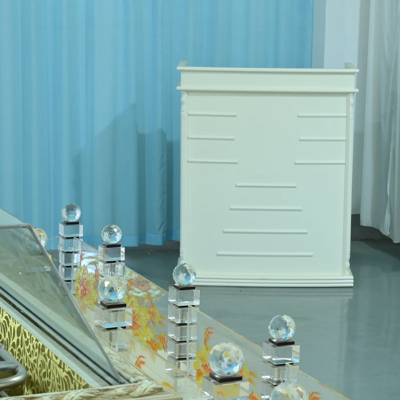 Customized Easy to Assemble Crystal Memorial Viewing Platform for Coffin Modular Design Adaptable to Various Venue Layouts