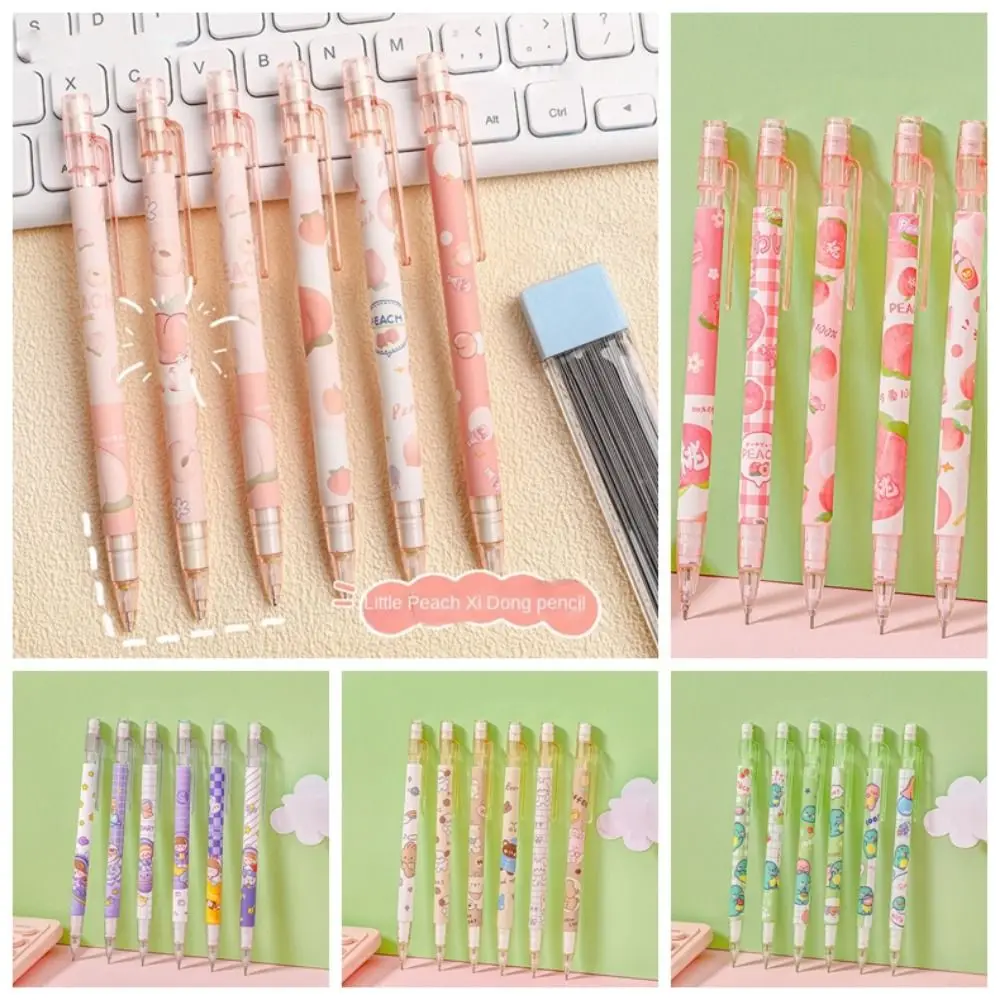 

Writing Tool 0.5mm Mechanical Pencil Animals Astronaut Automatic Pencils Peach Cute Press Pen Student