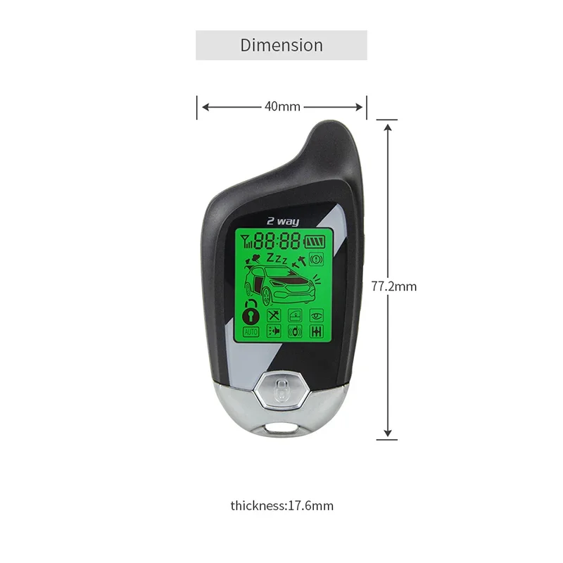 LCD Pager Ultrasonic Shock Sensor Detecting Two Way Car Alarm