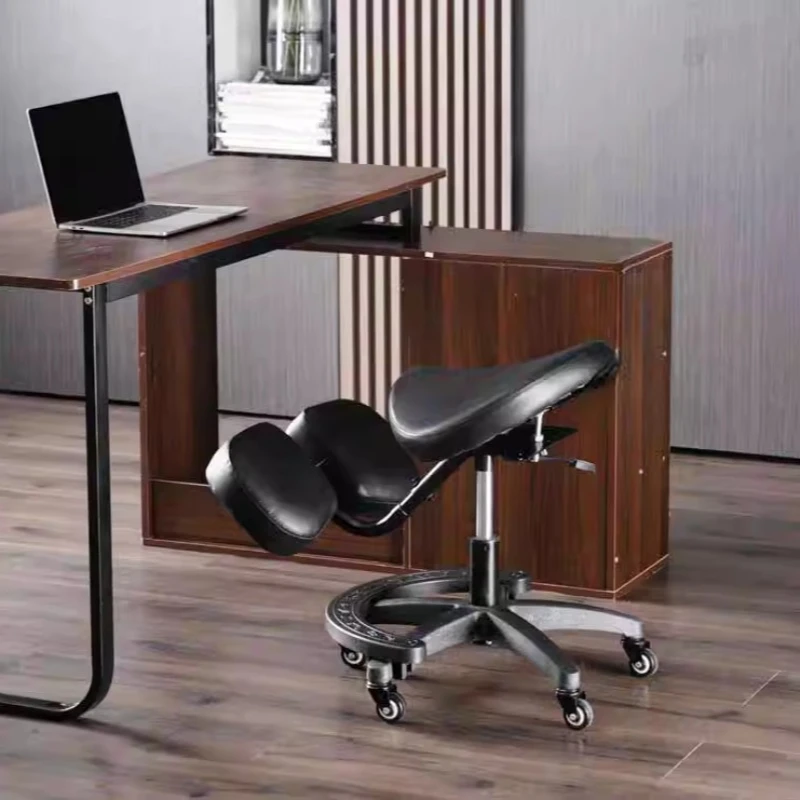 Ergonomic Adjustable Saddle Chair- Posture Corrective Kneeling Stool for Office Computer Desk Chair