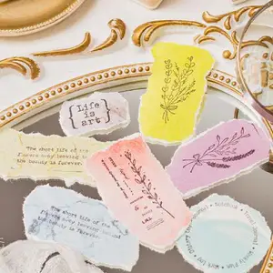 ZfParty 50pcs Regenbogendruckfarbe Textur Scrapbook Fund Paper Paket Crafts Paper 8 Hauptverkaufspapier für texturisierte Einladung - №3