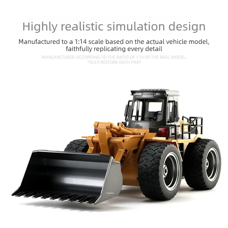 รถของเล่นสุดเจ๋ง ของขวัญสุดสนุก - รถบรรทุกบังคับวิทยุ 6 ช่องสัญญาณ อัลลอยด์ ขนาด 1:18 รถบูลโดเซอร์จำลอง รถบังคับวิทยุ รถบรรทุกมอนสเตอร์ ของเล่นสำหรับเด็ก