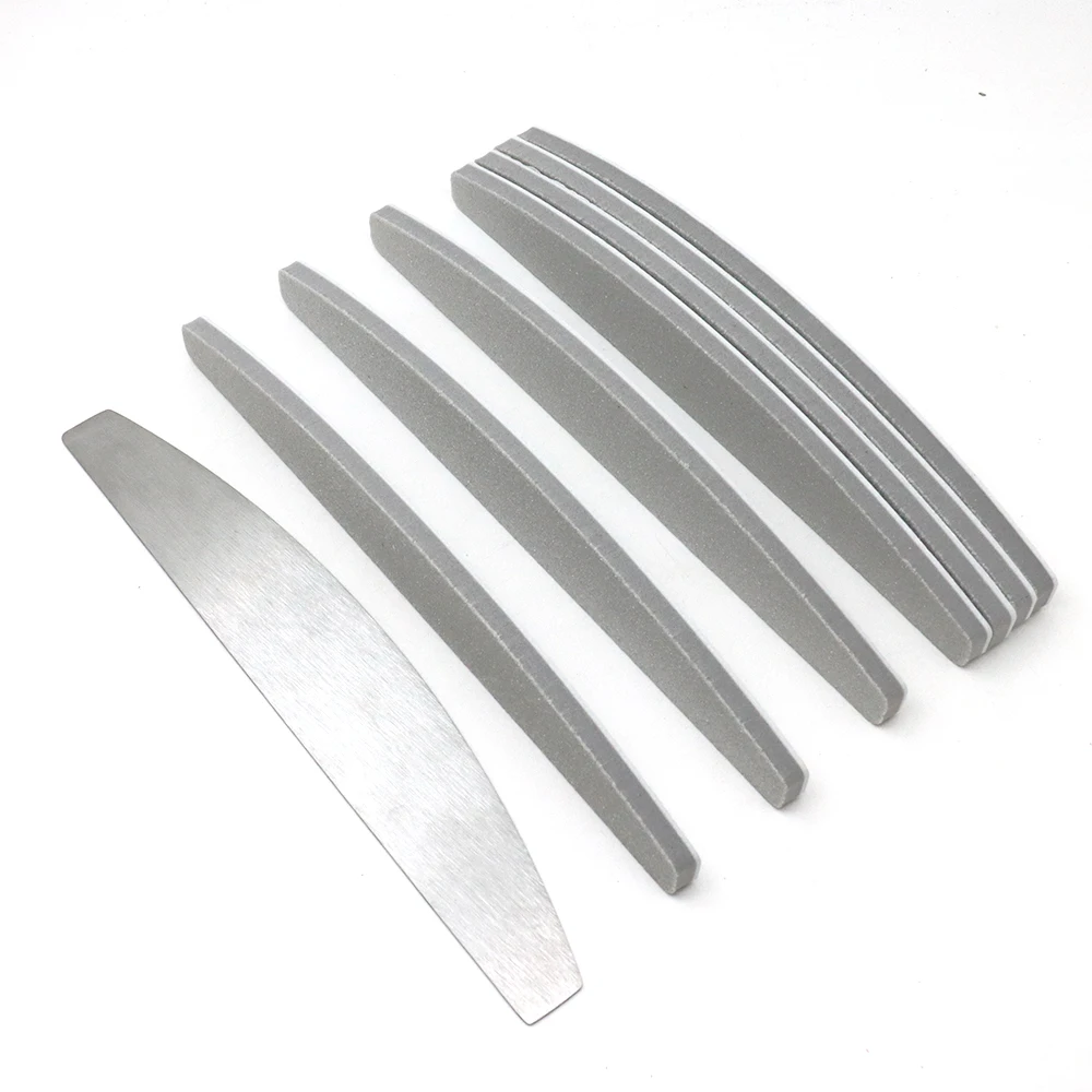 10Pcs Nail Supplies Sandpaper Nails File With Handle Disposable Removable Sponge Nail File 100# 180# Professional Manicure Tools