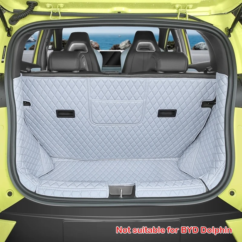 

For BYD Seagull Dolphin Mini Surf Artificial Leather Full Coverage Car Trunk Mat Cargo Liner Protective Pad Accessories Carpet
